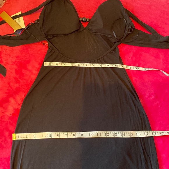 Guess Jeans Black Beaded Open Back Halter Maxi Dress NWT Size XS - Picture 15 of 16